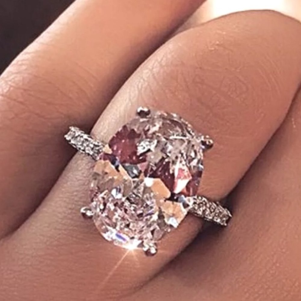 2.5 OVAL 14K SOLID ROSE GOLD ENGAGEMENT RING NWT - Picture 3 of 4